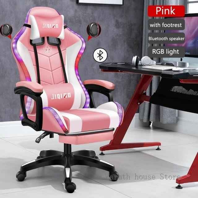 High quality gaming chair RGB light office chair To God be The Glory Creations China RGB footrest 4