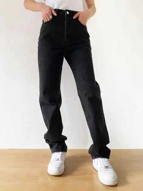 high waist baggy jeans for men To God be The Glory Creations black M