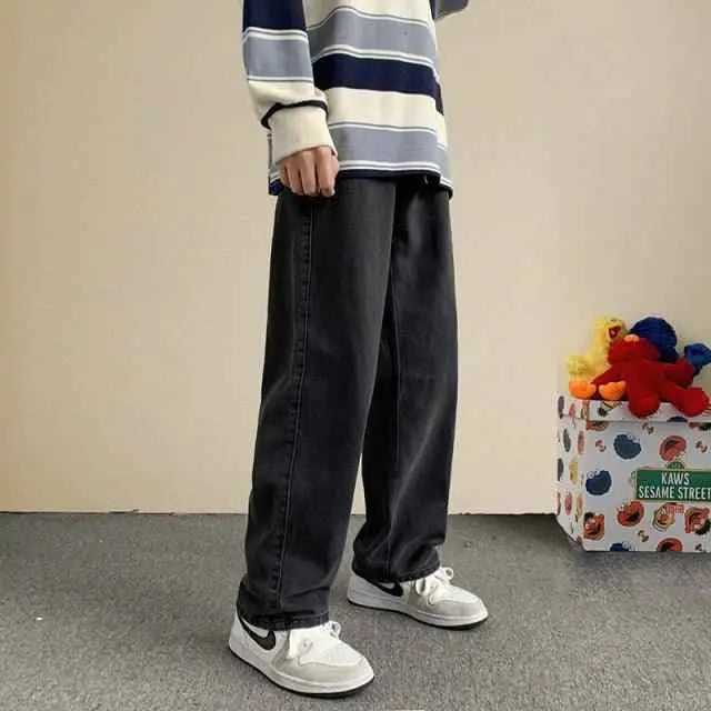 Hip Hop loose fit Jeans very durable To God be The Glory Creations Black gray Asia M (50-57.5kg)