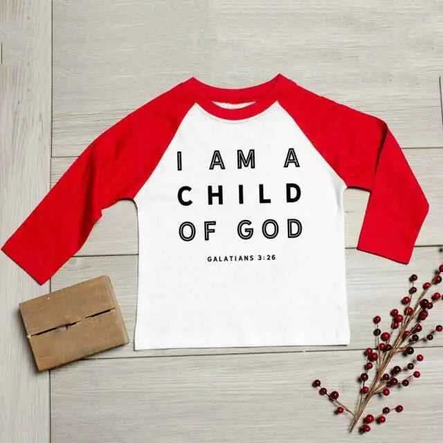 I Am A Child of God Baby ; Kids T-Shirt To God be The Glory Creations H792-KRTRD- 8T