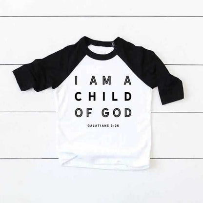 I Am A Child of God Baby ; Kids T-Shirt To God be The Glory Creations H792-KRTBK- 5T