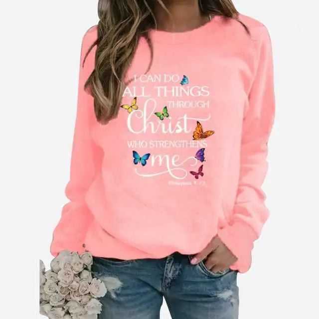 I Can Do All Things Through Christ Who Strengthens Me To God be The Glory Creations JY-YL012-Pink XXL