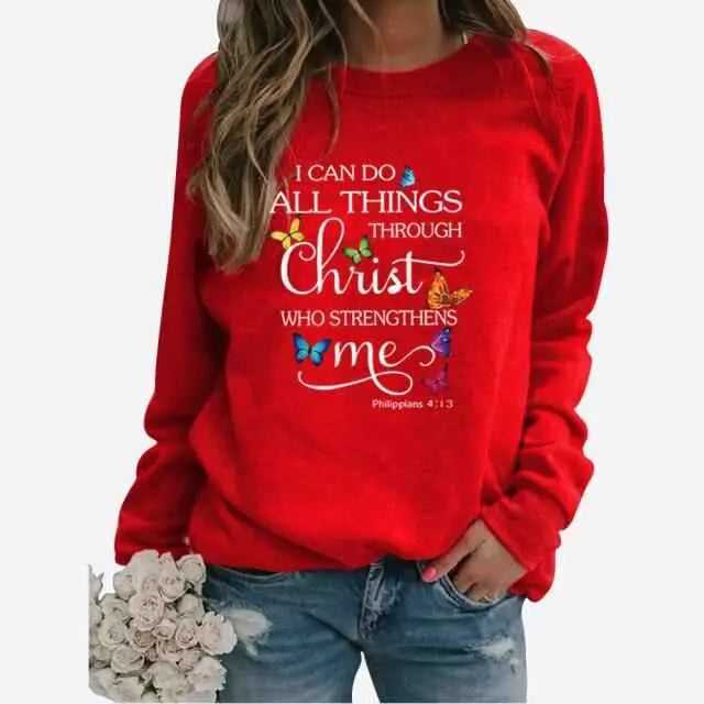I Can Do All Things Through Christ Who Strengthens Me To God be The Glory Creations JY-YL012-Red XXL