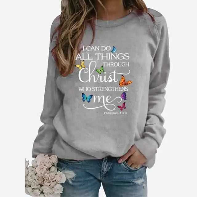 I Can Do All Things Through Christ Who Strengthens Me To God be The Glory Creations JY-YL012-Grey S