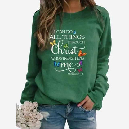 I Can Do All Things Through Christ Who Strengthens Me To God be The Glory Creations JY-YL012-Green S