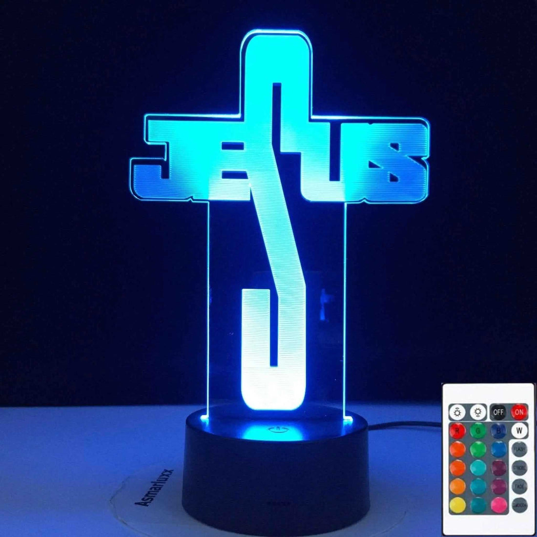 Jesus Bedside Lamp Lighting Christian Faith Colors 3D Lamp To God be The Glory Creations