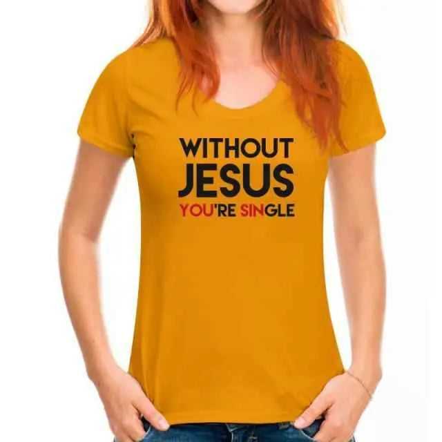 Jesus Christ T Shirt Christian Religious To God be The Glory Creations WoMen Ginger S