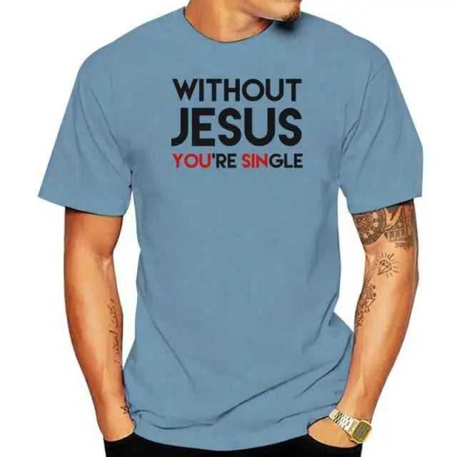 Jesus Christ T Shirt Christian Religious To God be The Glory Creations Men Haze blue 4XL