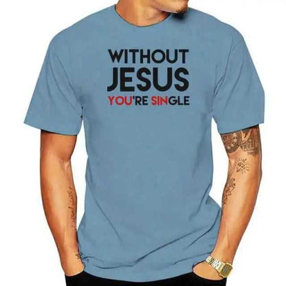 Jesus Christ T Shirt Christian Religious To God be The Glory Creations Men Haze blue 4XL