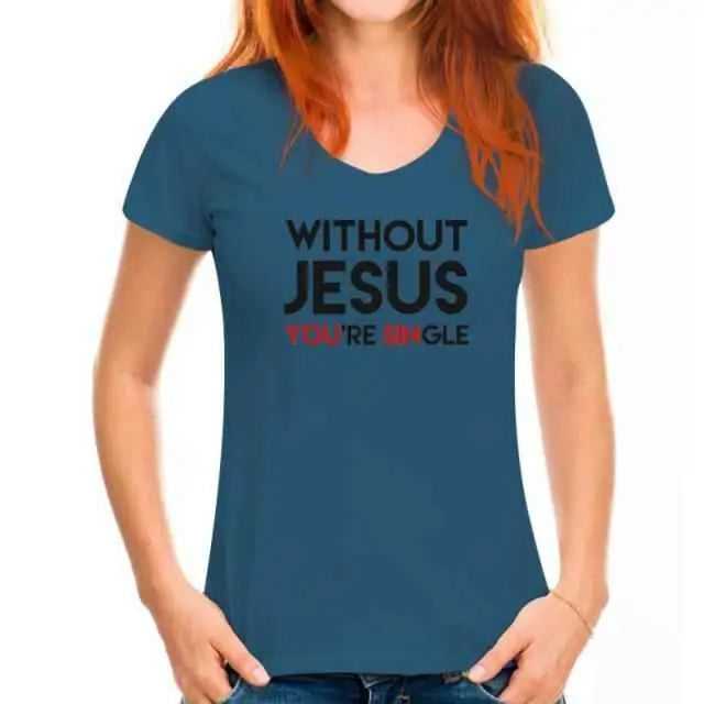 Jesus Christ T Shirt Christian Religious To God be The Glory Creations WoMen Azure blue S