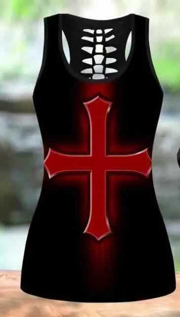 Jesus Knight Templar Yoga Set Women To God be The Glory Creations Tank XL