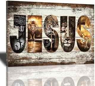 Jesus Lion And Lamb Canvas Art Decor To God be The Glory Creations 30x40cm no frame 10 CN