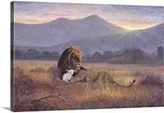 Jesus Lion And Lamb Canvas Art Decor To God be The Glory Creations 30x40cm no frame 16 CN