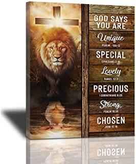 Jesus Lion And Lamb Canvas Art Decor To God be The Glory Creations 20x30cm no frame 6 CN