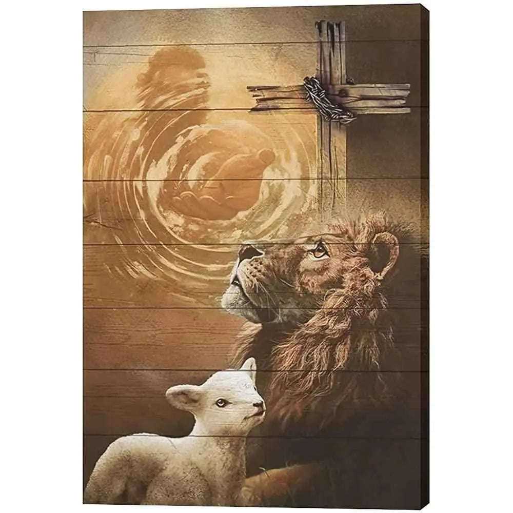 Jesus Lion And Lamb Canvas Art Decor To God be The Glory Creations
