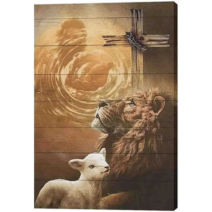 Jesus Lion And Lamb Canvas Art Decor To God be The Glory Creations