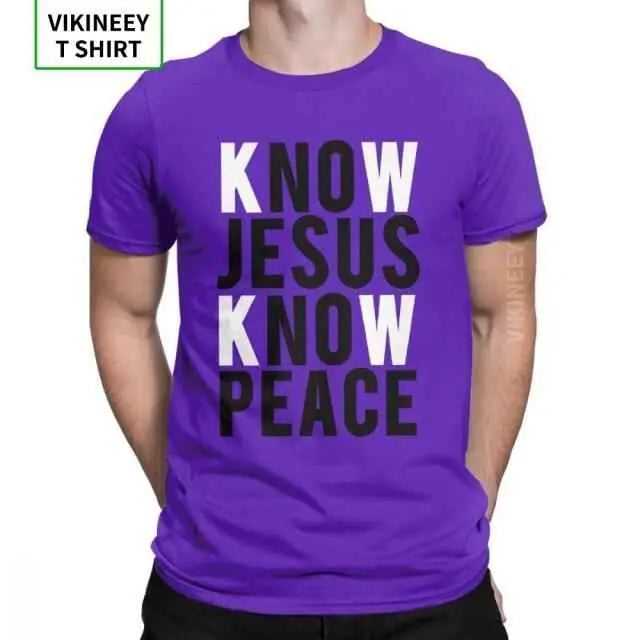 Know Jesus Know Peace Christian T-Shirts To God be The Glory Creations Purple S