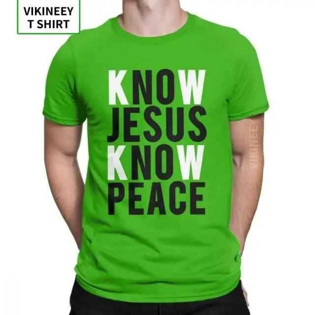 Know Jesus Know Peace Christian T-Shirts To God be The Glory Creations green XXXL