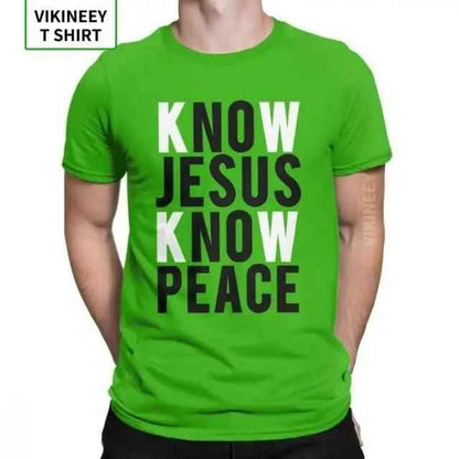 Know Jesus Know Peace Christian T-Shirts To God be The Glory Creations green XXXL