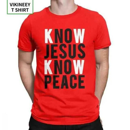 Know Jesus Know Peace Christian T-Shirts To God be The Glory Creations Red XXXL