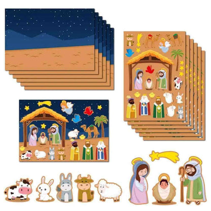 New Children Cartoon Christmas Nativity Diy Scene Stickers To God be The Glory Creations