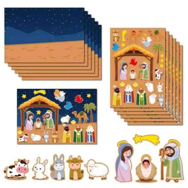 New Children Cartoon Christmas Nativity Diy Scene Stickers To God be The Glory Creations Default Title