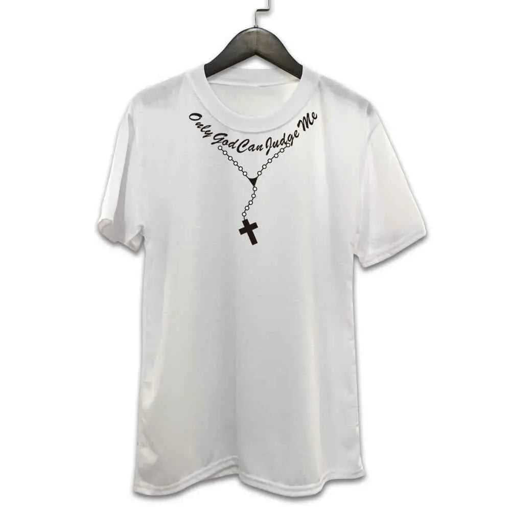 Christian Cross necklace shirt 0 To God be The Glory Creations White - black txt S