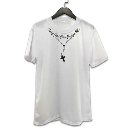 Christian Cross necklace shirt 0 To God be The Glory Creations White - black txt S