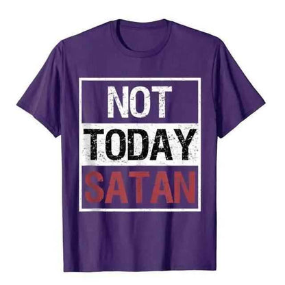 Not Today Satan T-Shirt religious To God be The Glory Creations Purple XL