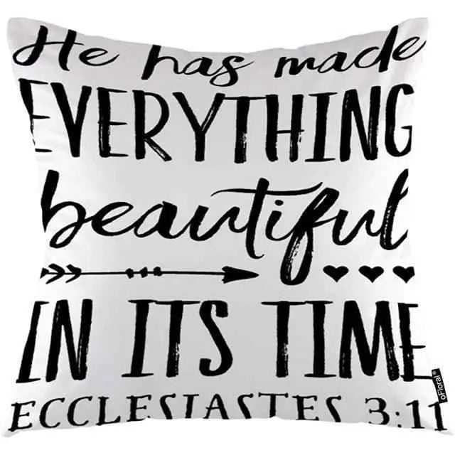 oFloral Letter Throw Pillow Covers To God be The Glory Creations white 40X40cm CN