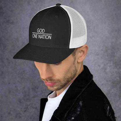 One Nation Trucker Cap Religious To God be The Glory Creations