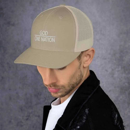 One Nation Trucker Cap Religious To God be The Glory Creations