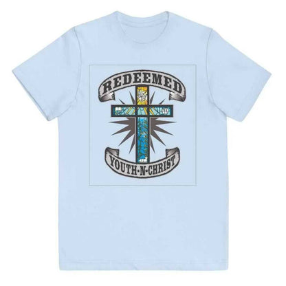 Redeemed youth n Christ Youth jersey t-shirt To God be The Glory Creations Light Blue XS