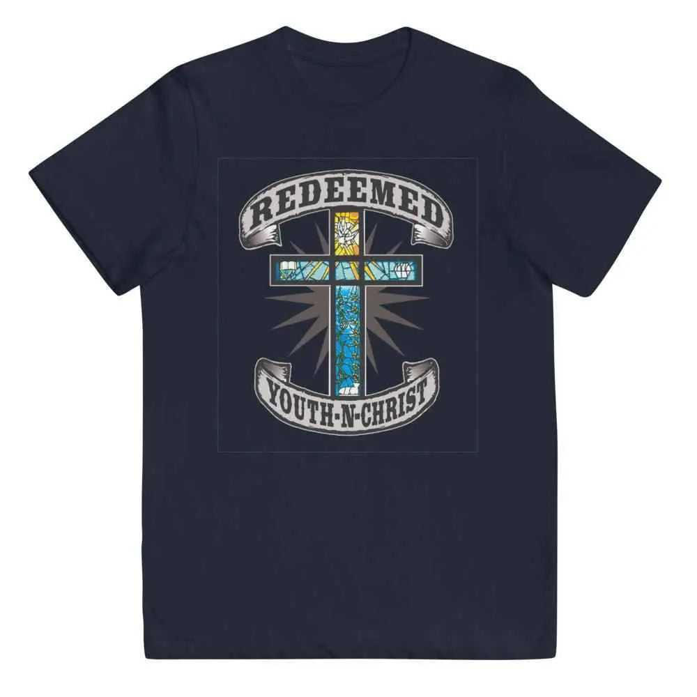 Redeemed youth n Christ Youth jersey t-shirt To God be The Glory Creations Navy XS