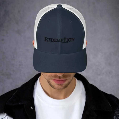 Redemption Trucker Cap religious unisex To God be The Glory Creations Navy/ White