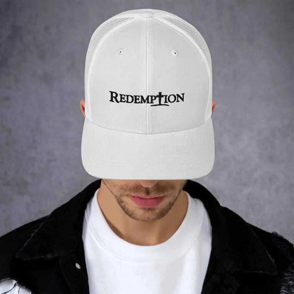 Redemption Trucker Cap religious unisex To God be The Glory Creations White