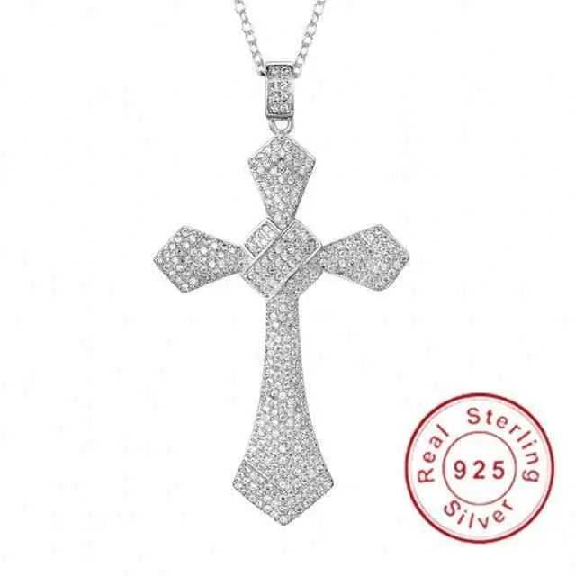 Silver Exquisite Bible Jesus Cross Pendant Necklace To God be The Glory Creations black