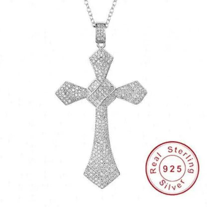 Silver Exquisite Bible Jesus Cross Pendant Necklace To God be The Glory Creations black
