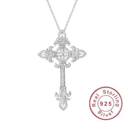 Silver Exquisite Bible Jesus Cross Pendant Necklace To God be The Glory Creations green