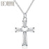 Sterling Silver 18 Inch Chain Cross AAA Zircon Heart Necklace To God be The Glory Creations
