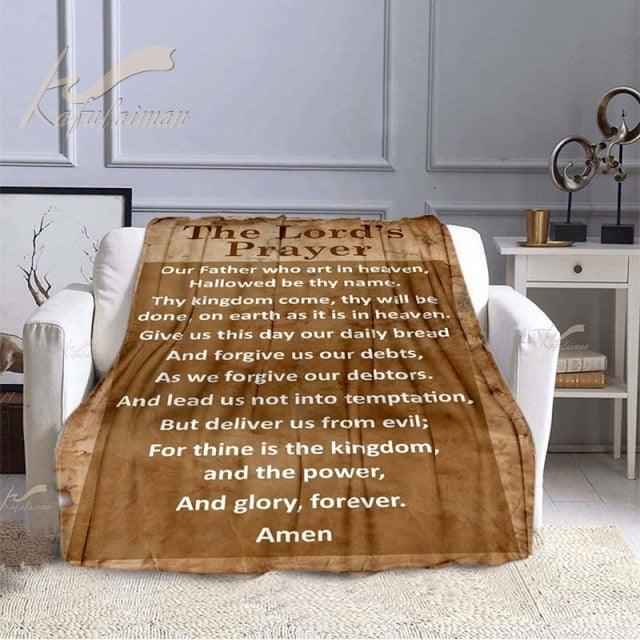 The Lords Prayer Throw Blanket To God be The Glory Creations Style D 100-125cm