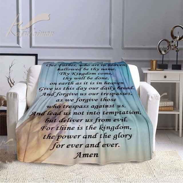 The Lords Prayer Throw Blanket To God be The Glory Creations Style C 150-125cm
