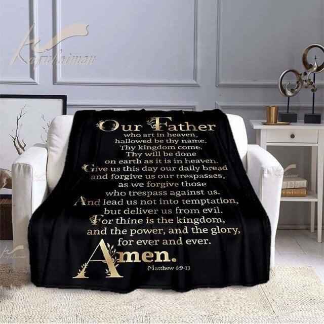 The Lords Prayer Throw Blanket To God be The Glory Creations Style B 100-125cm