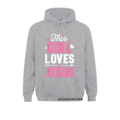This Girl Loves Jesus Hoodie Heavy To God be The Glory Creations Grey L