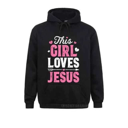 This Girl Loves Jesus Hoodie Heavy To God be The Glory Creations Black L