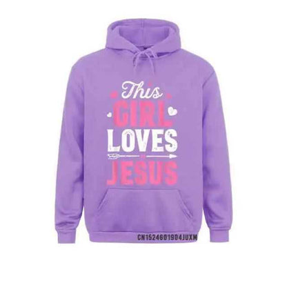 This Girl Loves Jesus Hoodie Heavy To God be The Glory Creations Purple S