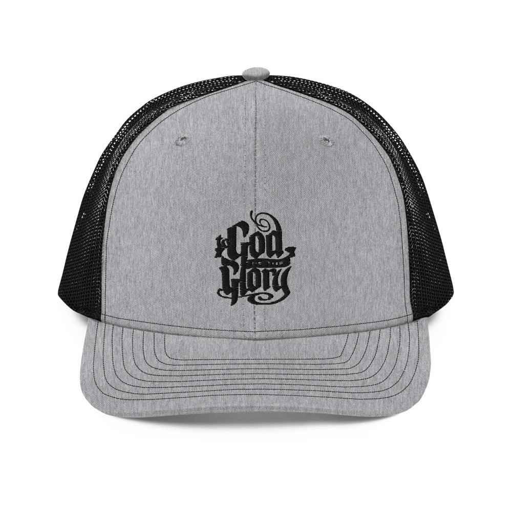 Trucker Cap durable one size fits all Clothing Accessories To God be The Glory Creations Heather Grey / Black