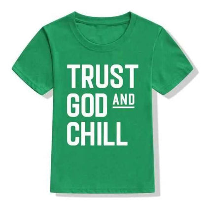 Trust God and Chill Shirt Baby Kids T-Shirt Religious To God be The Glory Creations 54K3-KSTGN- 5T
