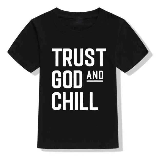 Trust God and Chill Shirt Baby Kids T-Shirt Religious To God be The Glory Creations 54K3-KSTBK- 3T