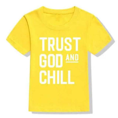 Trust God and Chill Shirt Baby Kids T-Shirt Religious To God be The Glory Creations